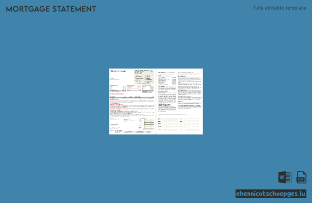 USA East West Bank Hypothekenabrechnung in Word- und PDF-Format, 2 Beispielvorschau